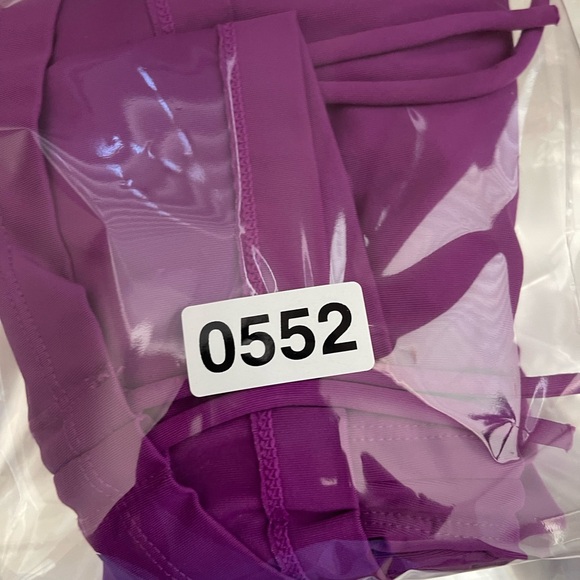 ATHLETA Ruched Rashguard Swim Cover Up Purple Dress Beach SURF CITY Sz Small - Picture 9 of 9